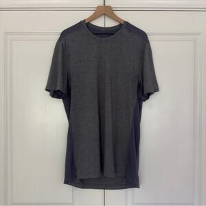 Lululemon (L/XL?) Athletic T-Shirt gray blue stretch workout activewear active